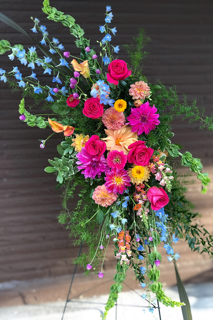 Unique Beauty, Funeral Flower Easel Spray