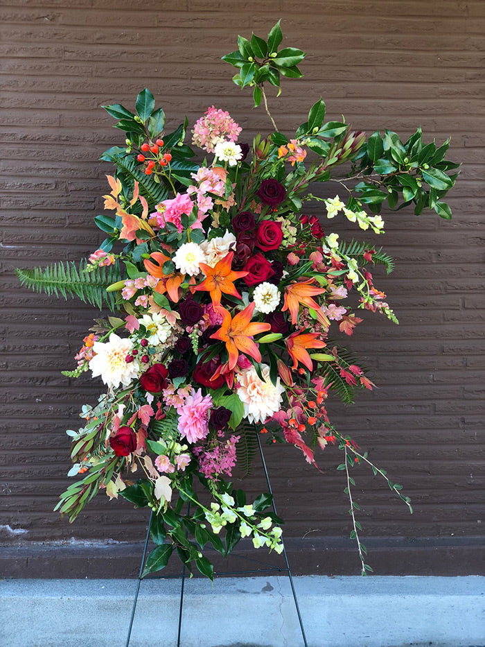 Unique Beauty, Funeral Flower Easel Spray