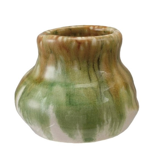 Terra-cotta Crackle Glaze Green & Brown