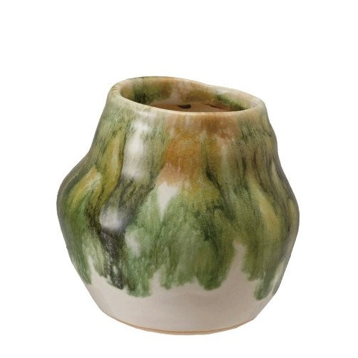 Terra-cotta Crackle Glaze Green & Brown