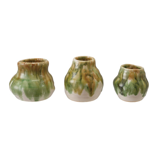 Terra-cotta Crackle Glaze Green & Brown