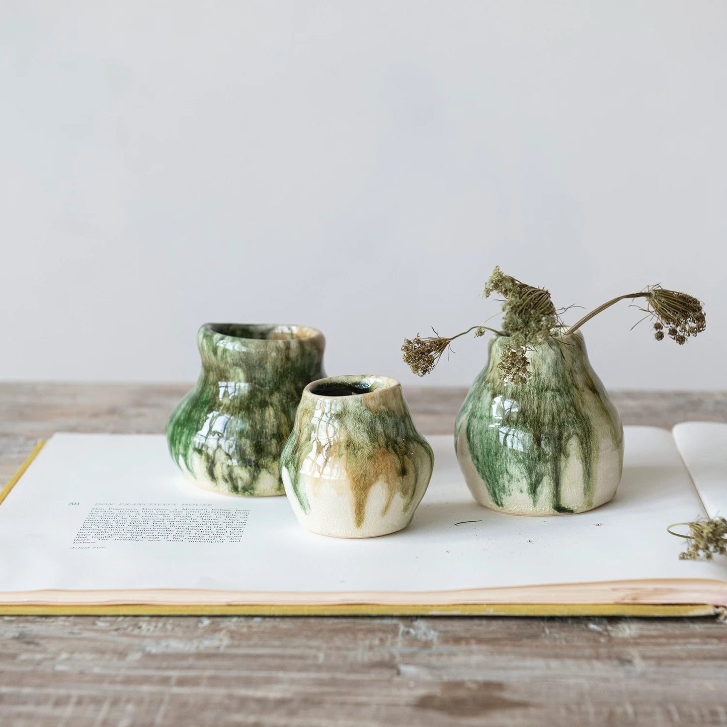 Terra-cotta Crackle Glaze Green & Brown